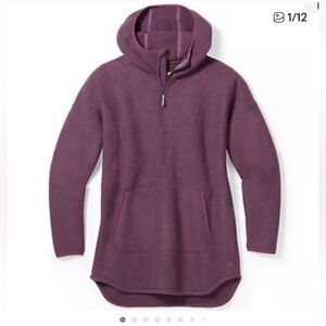 Smartwool Hudson Trail Fleece Anorak Pullover poncho Hoodie oversized W M purple